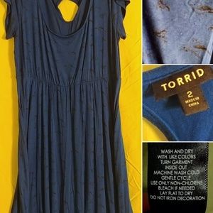 Size 2 Torrid Bird Print Fit & Flare Dress